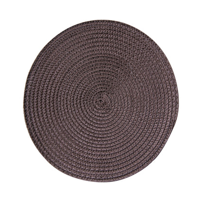 ELECTROPRIME PP Environmentally Friendly Hand-woven Placemat Insulation Mat Decoration, Size:18cm(Red-brown)