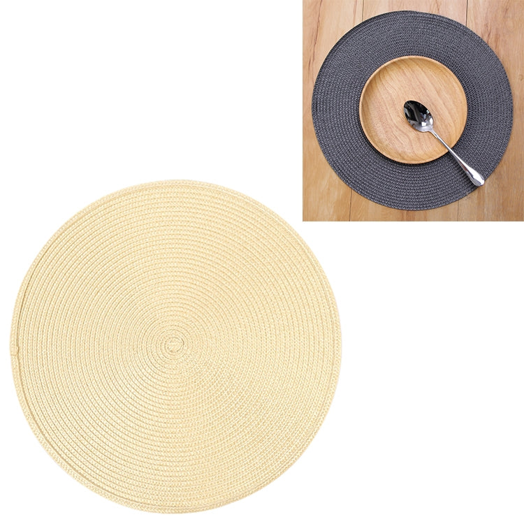 ELECTROPRIME PP Environmentally Friendly Hand-woven Placemat Insulation Mat Decoration, Size:18cm(Bright Yellow)