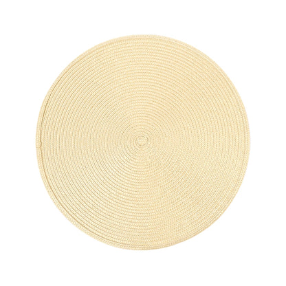 ELECTROPRIME PP Environmentally Friendly Hand-woven Placemat Insulation Mat Decoration, Size:18cm(Bright Yellow)