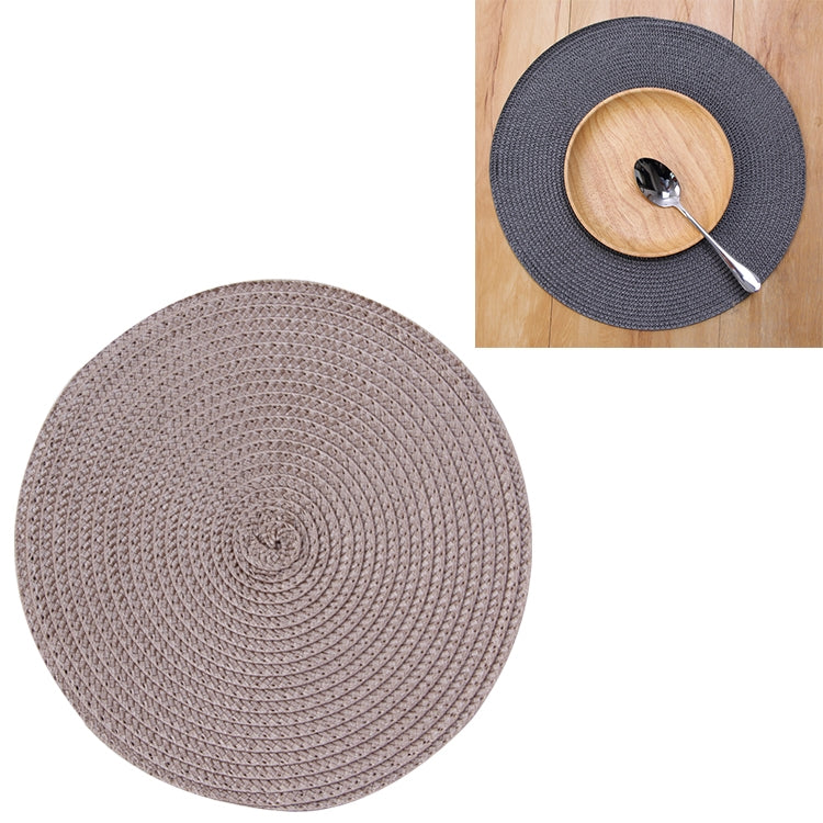 ELECTROPRIME PP Environmentally Friendly Hand-woven Placemat Insulation Mat Decoration, Size:38cm(Brown)
