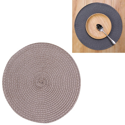 ELECTROPRIME PP Environmentally Friendly Hand-woven Placemat Insulation Mat Decoration, Size:38cm(Brown)