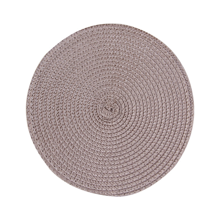 ELECTROPRIME PP Environmentally Friendly Hand-woven Placemat Insulation Mat Decoration, Size:38cm(Brown)