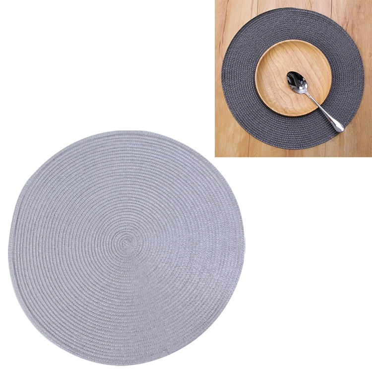 ELECTROPRIME PP Environmentally Friendly Hand-woven Placemat Insulation Mat Decoration, Size:38cm(Silver Grey)