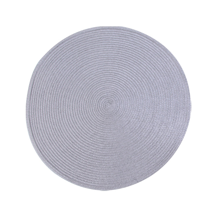 ELECTROPRIME PP Environmentally Friendly Hand-woven Placemat Insulation Mat Decoration, Size:38cm(Silver Grey)