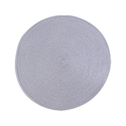ELECTROPRIME PP Environmentally Friendly Hand-woven Placemat Insulation Mat Decoration, Size:38cm(Silver Grey)