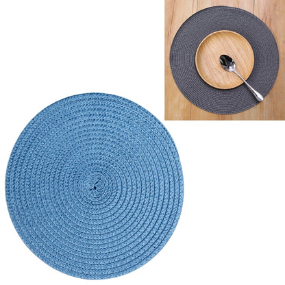 ELECTROPRIME PP Environmentally Friendly Hand-woven Placemat Insulation Mat Decoration, Size:38cm(Blue)