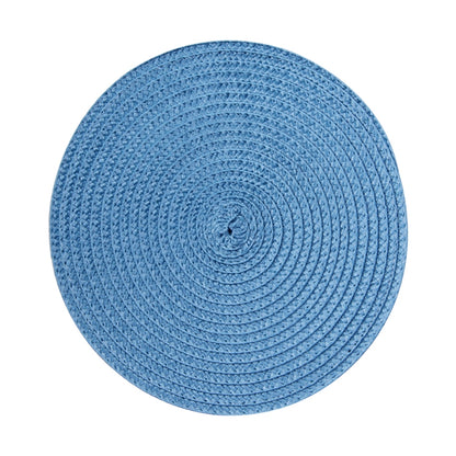 ELECTROPRIME PP Environmentally Friendly Hand-woven Placemat Insulation Mat Decoration, Size:38cm(Blue)