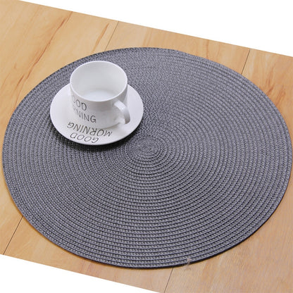 ELECTROPRIME PP Environmentally Friendly Hand-woven Placemat Insulation Mat Decoration, Size:38cm(Blue)