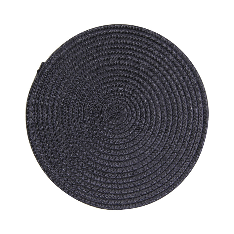 ELECTROPRIME PP Environmentally Friendly Hand-woven Placemat Insulation Mat Decoration, Size:38cm(Black)