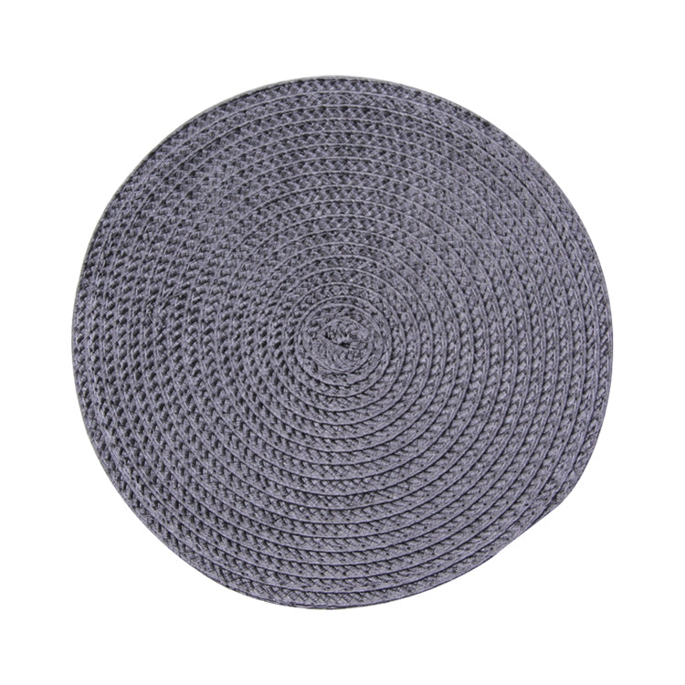 ELECTROPRIME PP Environmentally Friendly Hand-woven Placemat Insulation Mat Decoration, Size:38cm(Dark Gray)