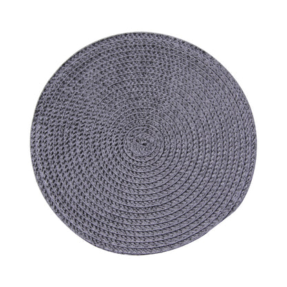 ELECTROPRIME PP Environmentally Friendly Hand-woven Placemat Insulation Mat Decoration, Size:38cm(Dark Gray)