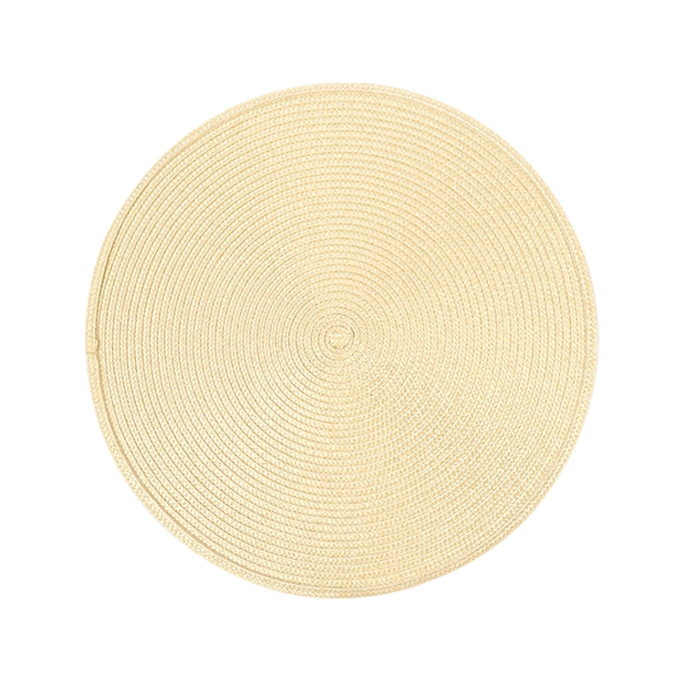 ELECTROPRIME PP Environmentally Friendly Hand-woven Placemat Insulation Mat Decoration, Size:38cm(Bright Yellow)