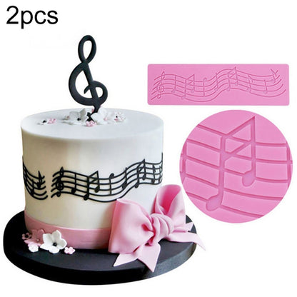 ELECTROPRIME 2 PCS Note Cake Decoration Silicone Mould Fondant Cake Tool Baking DIY Mould