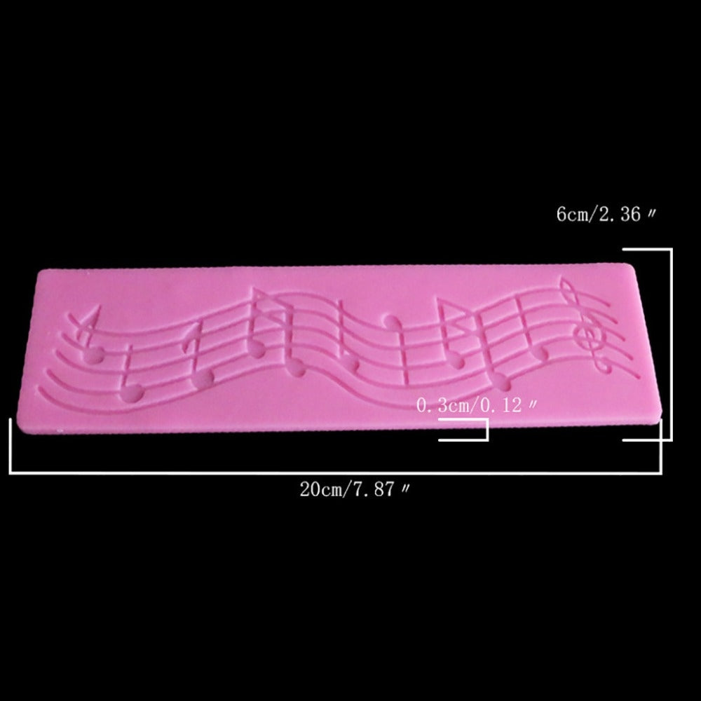 ELECTROPRIME 2 PCS Note Cake Decoration Silicone Mould Fondant Cake Tool Baking DIY Mould