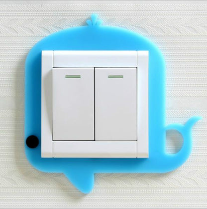 ELECTROPRIME Luminous Switch Stickers Protection Cover Wall Stickers Creative Living Room Bedroom Lamp Wall Socket Decorative Cover(Blue Whale)