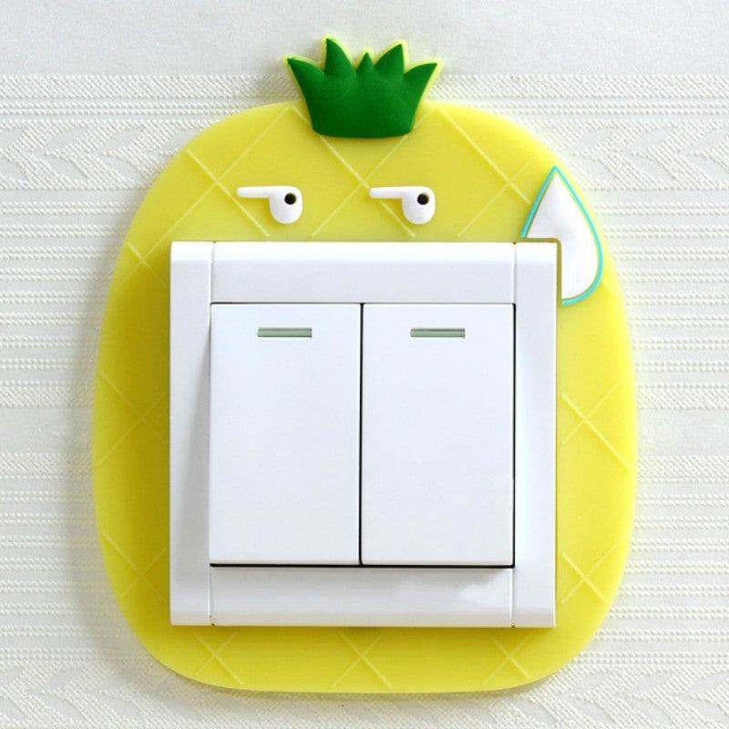 ELECTROPRIME Luminous Switch Stickers Protection Cover Wall Stickers Creative Living Room Bedroom Lamp Wall Socket Decorative Cover(Pineapple)