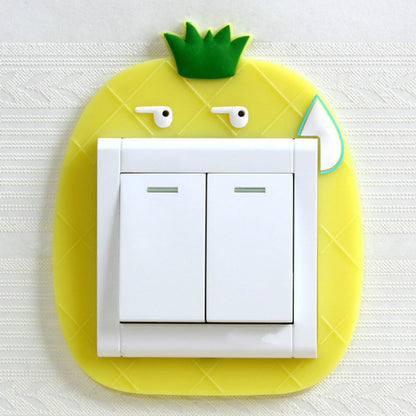 ELECTROPRIME Luminous Switch Stickers Protection Cover Wall Stickers Creative Living Room Bedroom Lamp Wall Socket Decorative Cover(Pineapple)