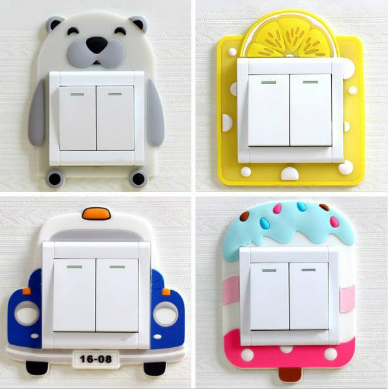 ELECTROPRIME Luminous Switch Stickers Protection Cover Wall Stickers Creative Living Room Bedroom Lamp Wall Socket Decorative Cover(Orange)