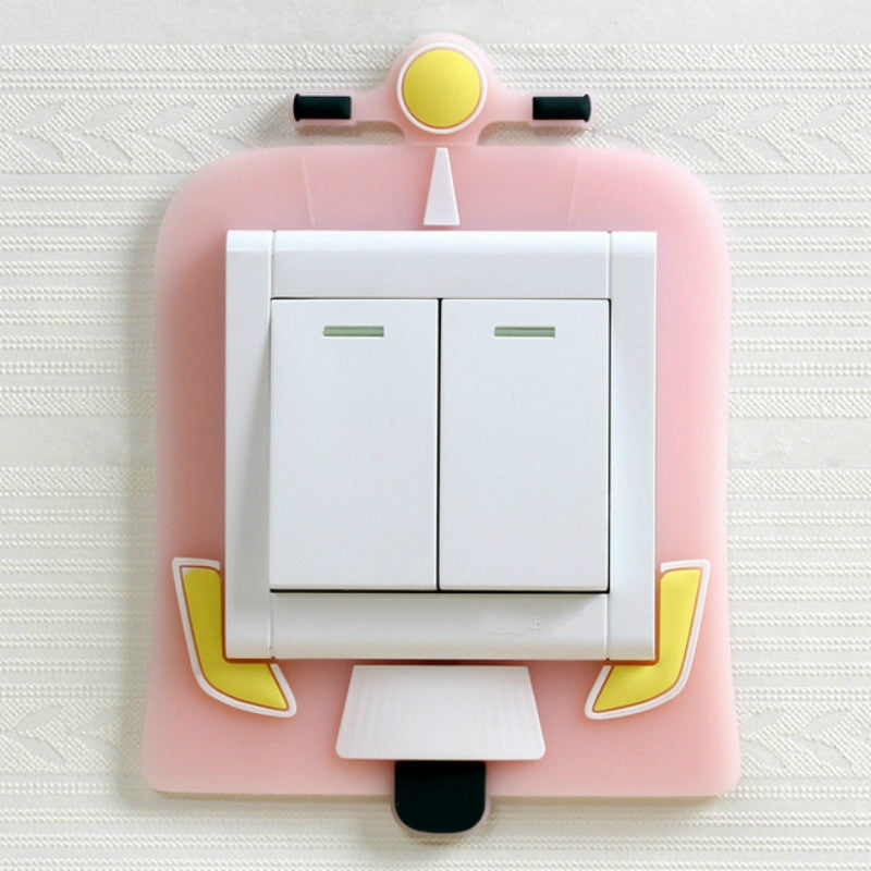 ELECTROPRIME Luminous Switch Stickers Protection Cover Wall Stickers Creative Living Room Bedroom Lamp Wall Socket Decorative Cover(Motorcycle)
