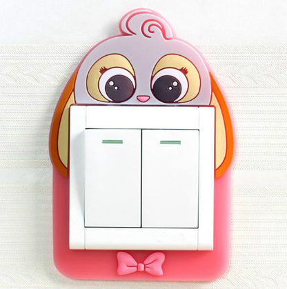 ELECTROPRIME Luminous Switch Stickers Protection Cover Wall Stickers Creative Living Room Bedroom Lamp Wall Socket Decorative Cover(Rex Rabbit)