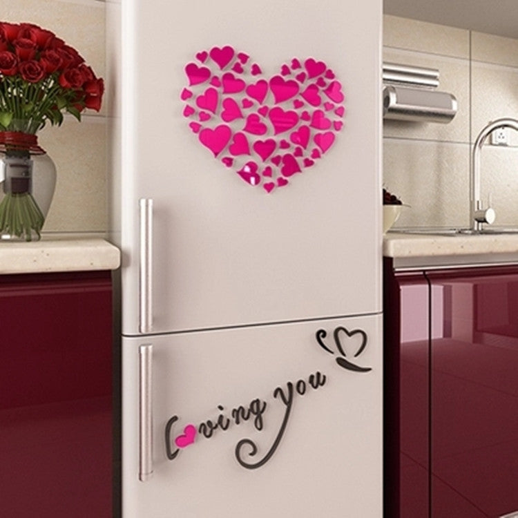 ELECTROPRIME Love Heart DIY Removable Wall Stickers Room Decor 3d Wall Stickers, Size: 40cm x 40cm(Pink)