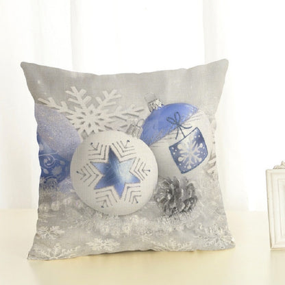 ELECTROPRIME Christmas Decoration Cotton and Linen Pillow Office Home Cushion Without Pillow, Size:45x45cm(White Snow)