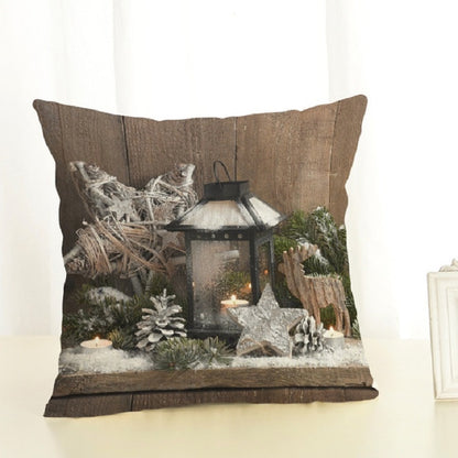 ELECTROPRIME Christmas Decoration Cotton and Linen Pillow Office Home Cushion Without Pillow, Size:45x45cm(Silver Star)