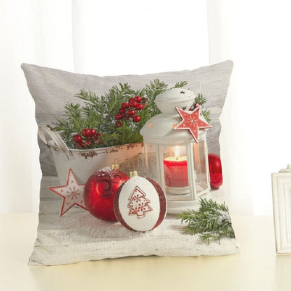 ELECTROPRIME Christmas Decoration Cotton and Linen Pillow Office Home Cushion Without Pillow, Size:45x45cm(Star Christmas)