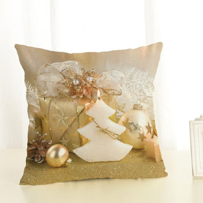 ELECTROPRIME Christmas Decoration Cotton and Linen Pillow Office Home Cushion Without Pillow, Size:45x45cm(White Christmas Tree)