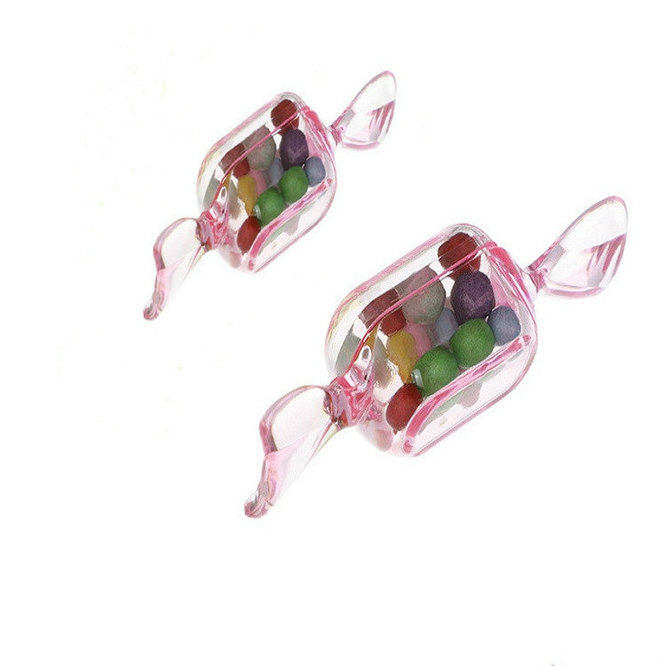 ELECTROPRIME 10 PCS/Set Transparent Creative Candy Box Small Candy-shaped Mini Plastic Box(Clear Pink)