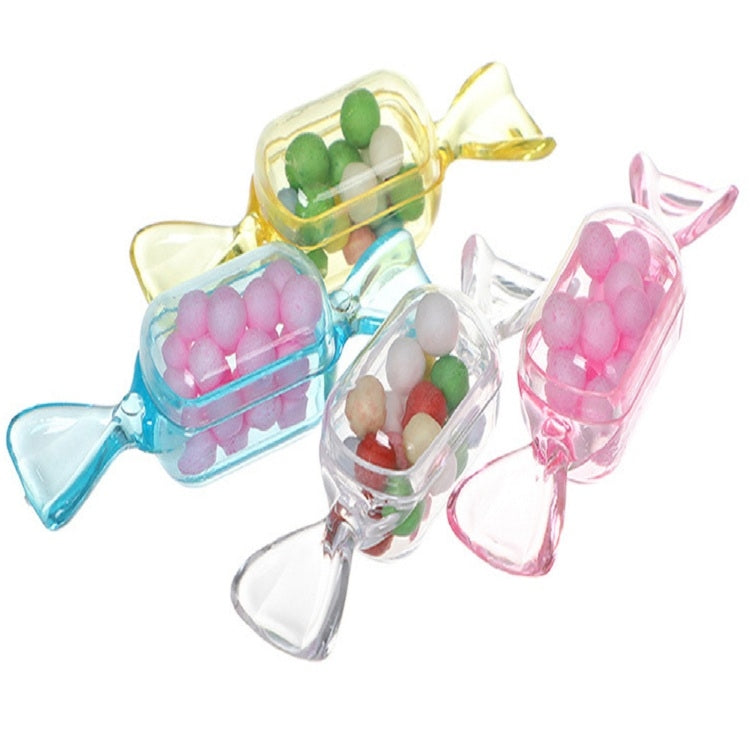 ELECTROPRIME 10 PCS/Set Transparent Creative Candy Box Small Candy-shaped Mini Plastic Box(Clear Pink)