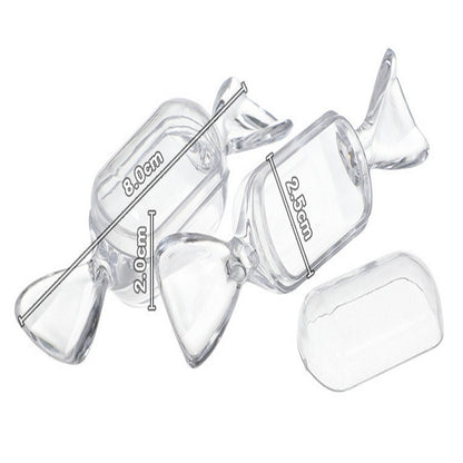 ELECTROPRIME 10 PCS/Set Transparent Creative Candy Box Small Candy-shaped Mini Plastic Box(Clear Pink)