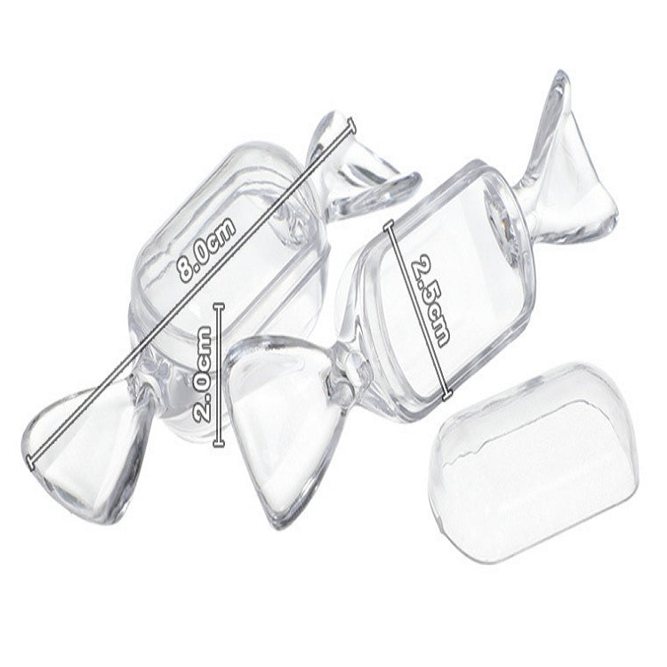 ELECTROPRIME 10 PCS/Set Transparent Creative Candy Box Small Candy-shaped Mini Plastic Box(Clear Yellow)