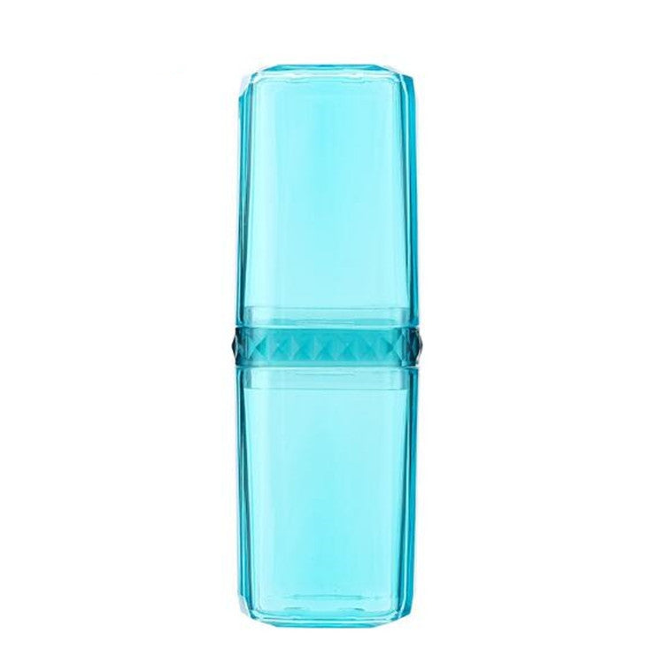 ELECTROPRIME 2 in 1 Traveling Wash Set Multi-function Travel Wash Cup Toothpaste Toothbrush Split Bottle Storage Box(Blue)