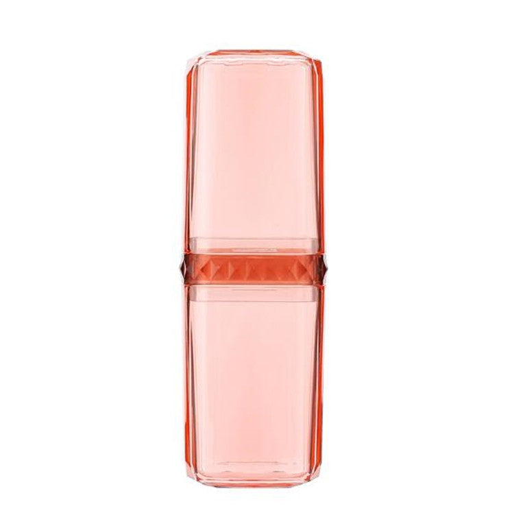 ELECTROPRIME 2 in 1 Traveling Wash Set Multi-function Travel Wash Cup Toothpaste Toothbrush Split Bottle Storage Box(Orange)