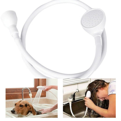 ELECTROPRIME Pet Shower Multifunctional Simple Sink Nozzle Cleaning Shower Supplies(White)