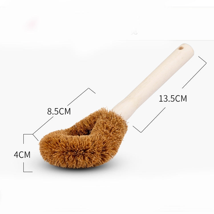 ELECTROPRIME 10 PCS Natural Coconut Palm Non-stick Oil Long Handle Pot Brush Cleaning Brush Kitchen Cleaning Tool