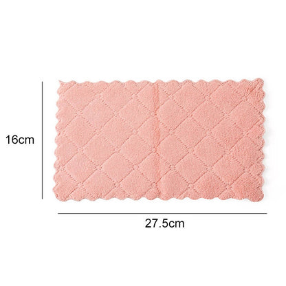 ELECTROPRIME Kitchen Rag Double-sided Water-absorbing Wipe Sink Dish Rag Non Stick Oil Furniture Cleaning Cloth Random Color Delivery, Quantity:5 PCS