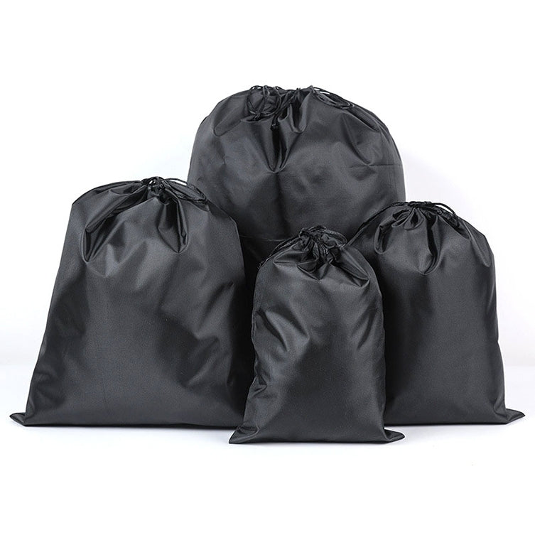 ELECTROPRIME 4 in 1 Portable Nylon Waterproof Travel Storage Bag Drawstring Beam Pocket Clothing Storage Bag, Size:34cmx39cm(Black)