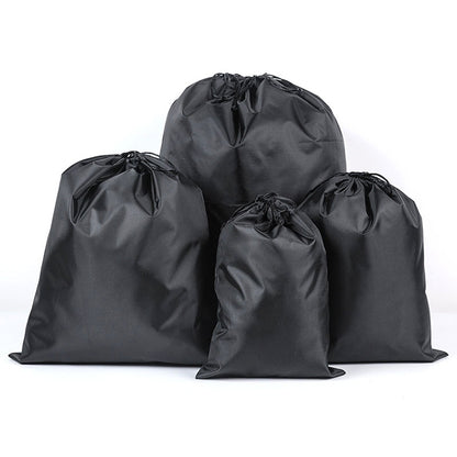 ELECTROPRIME 4 in 1 Portable Nylon Waterproof Travel Storage Bag Drawstring Beam Pocket Clothing Storage Bag, Size:34cmx39cm(Black)
