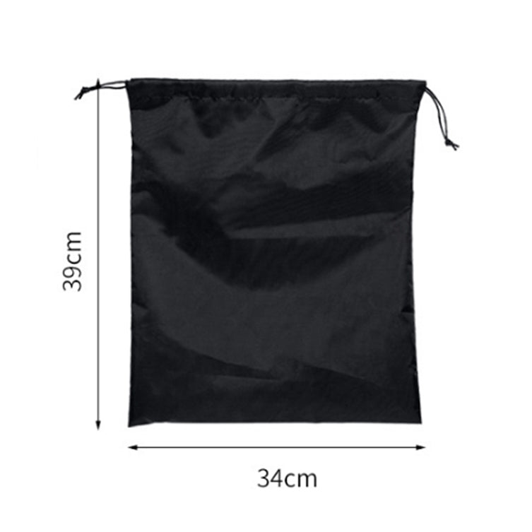 ELECTROPRIME 4 in 1 Portable Nylon Waterproof Travel Storage Bag Drawstring Beam Pocket Clothing Storage Bag, Size:34cmx39cm(Black)