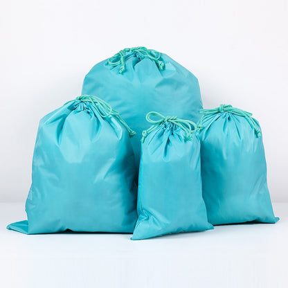 ELECTROPRIME 4 in 1 Portable Nylon Waterproof Travel Storage Bag Drawstring Beam Pocket Clothing Storage Bag, Size:34cmx39cm(Sky Blue)