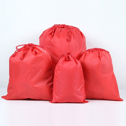 ELECTROPRIME 4 in 1 Portable Nylon Waterproof Travel Storage Bag Drawstring Beam Pocket Clothing Storage Bag, Size:46cmx57cm(Red)