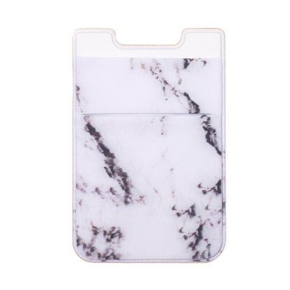 ELECTROPRIME Marble Pattern Road Stretch Phone Back Plastic Card Holder Sticky Phone Clip(White)