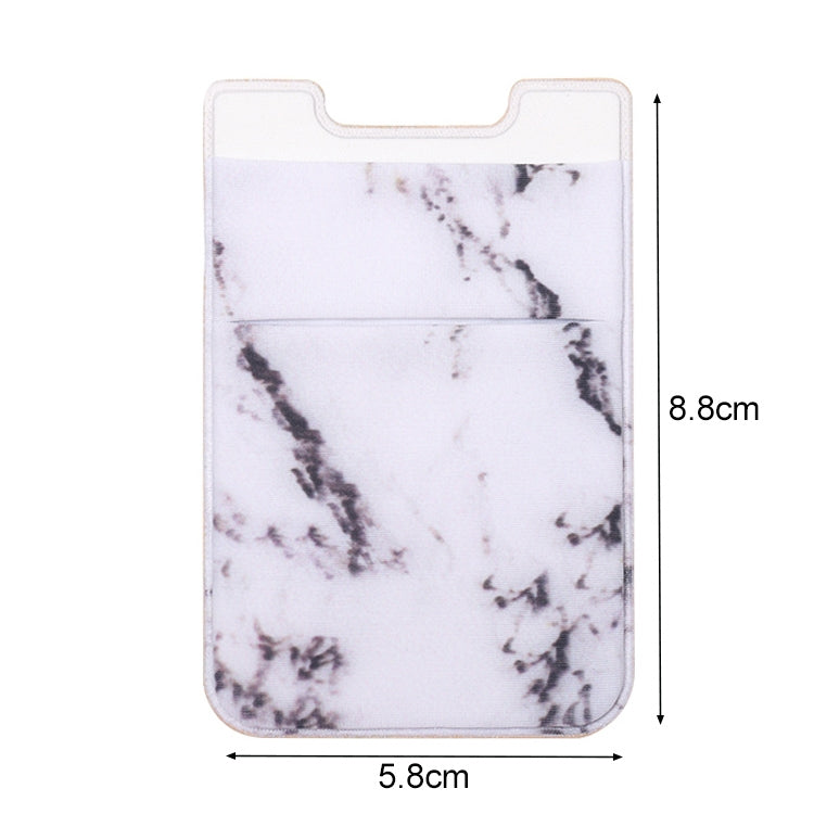 ELECTROPRIME Marble Pattern Road Stretch Phone Back Plastic Card Holder Sticky Phone Clip(White)