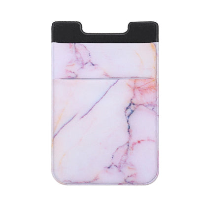 ELECTROPRIME Marble Pattern Road Stretch Phone Back Plastic Card Holder Sticky Phone Clip(Pink)