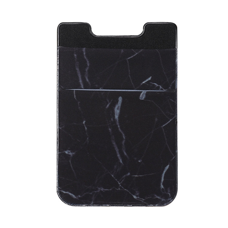 ELECTROPRIME Marble Pattern Road Stretch Phone Back Plastic Card Holder Sticky Phone Clip(Black)