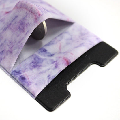 ELECTROPRIME Marble Pattern Road Stretch Phone Back Plastic Card Holder Sticky Phone Clip(Black)