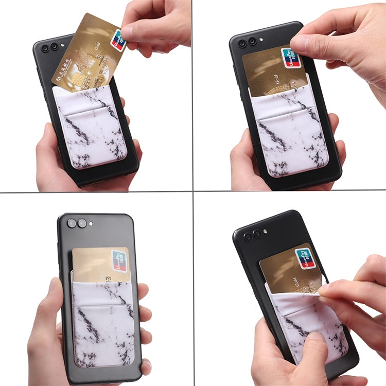 ELECTROPRIME Marble Pattern Road Stretch Phone Back Plastic Card Holder Sticky Phone Clip(Black)
