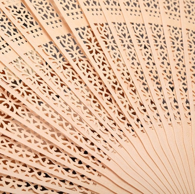 ELECTROPRIME Ancient Style Fragrant Wood Fan Folding Fan Dance Fan Solid Craft Fan, Size:8 inch